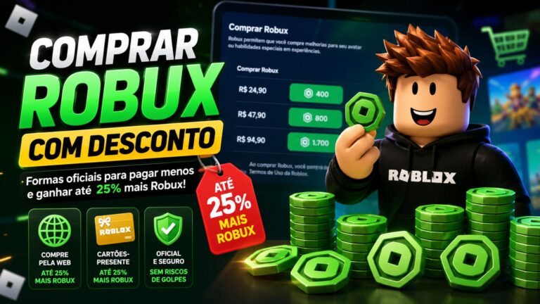 Comprar Robux com desconto e economizar com formas oficiais.