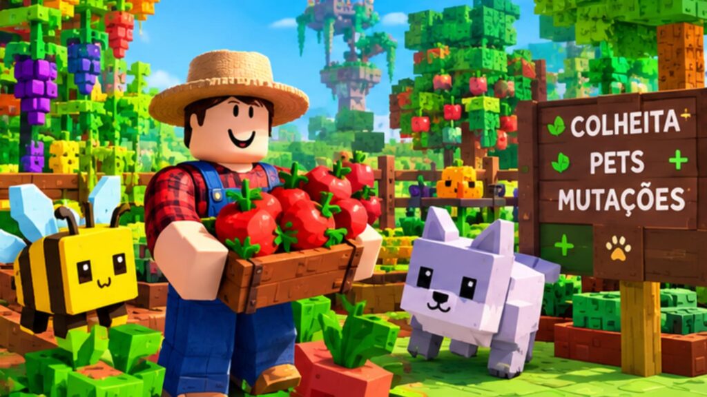 Colheita e pets em Grow a Garden.