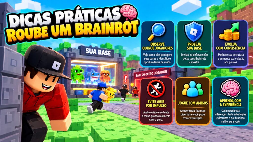 Dicas para jogar Roube um Brainrot.